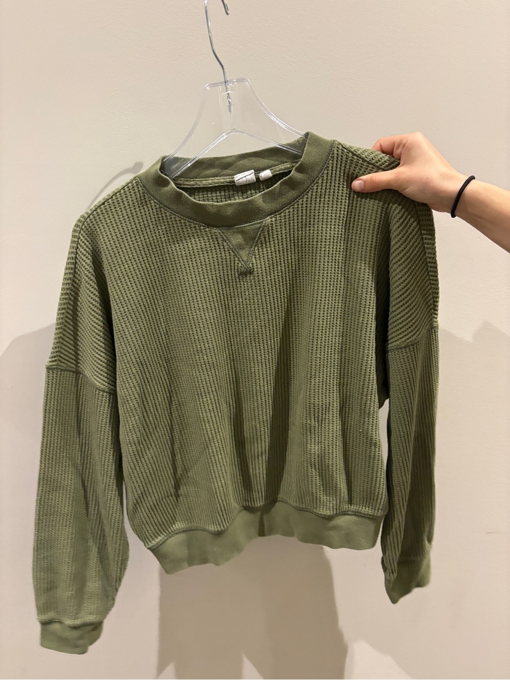 GAP Olive Green Waffle Knit Pullover